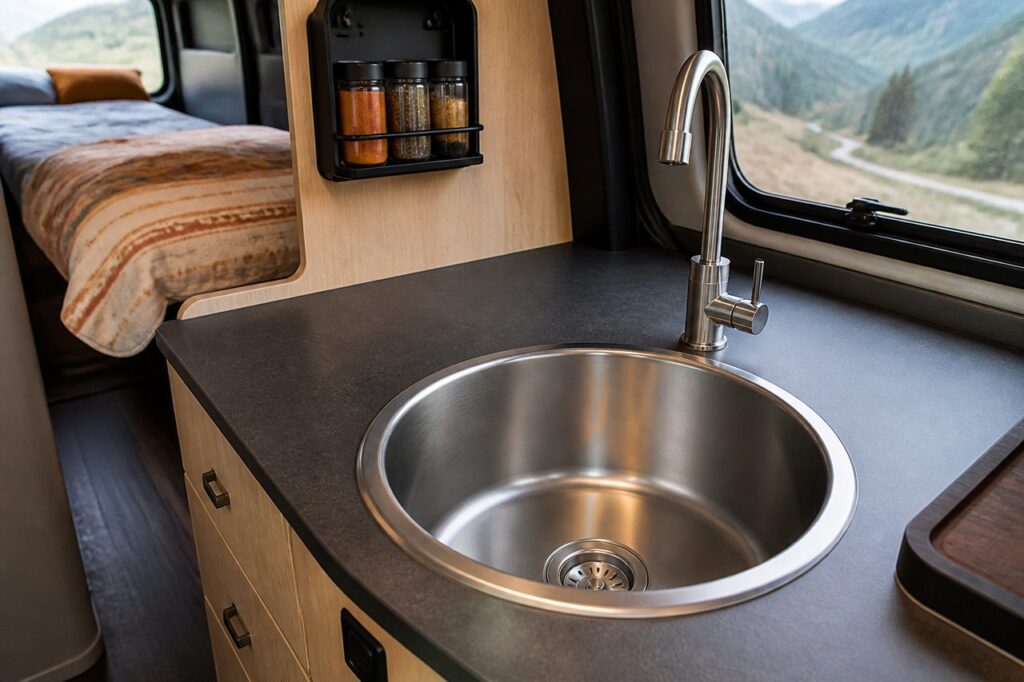 Évier camping-car : le guide complet en 7 points pour bien le choisir et l&rsquo;installer