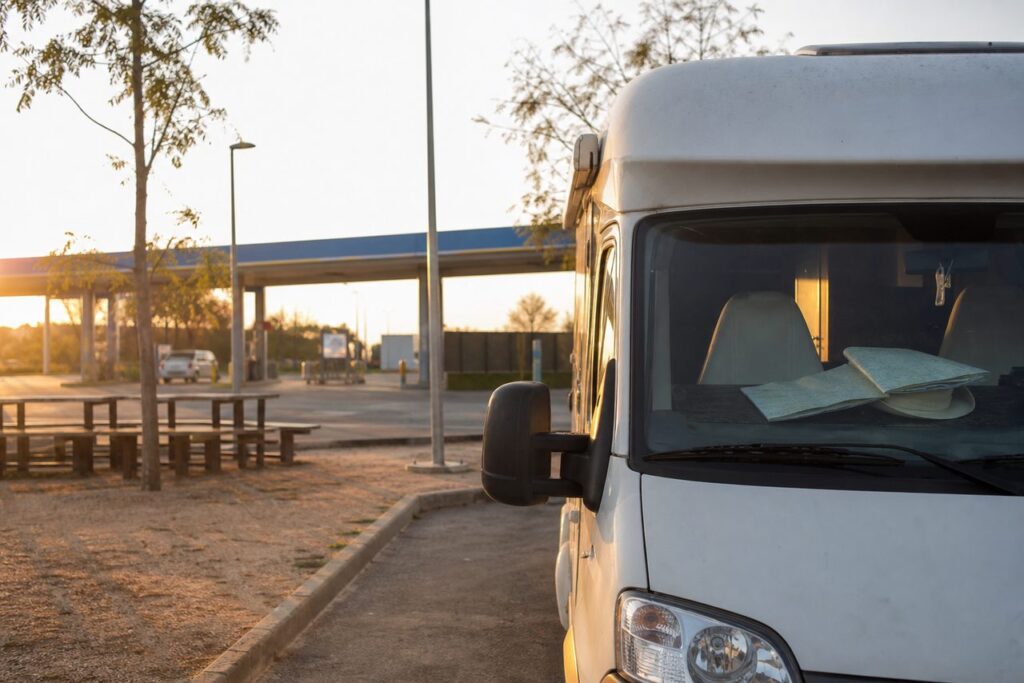 Aire de Saint Rambert d’Albon Ouest : pause utile sur l’A7 en van