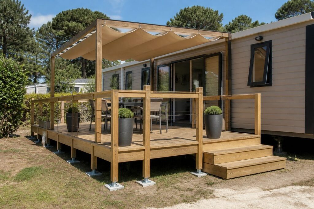 Amenagement terrasse mobil home : 6 décisions pour un espace durable